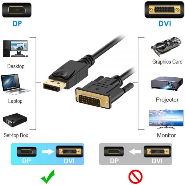 FS12006 Cabo adaptador DisplayPort para DVI