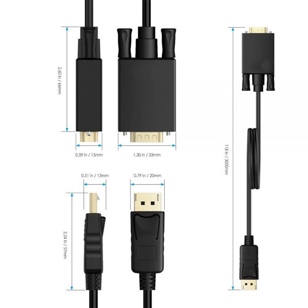 FS12007 DisplayPort to VGA cable