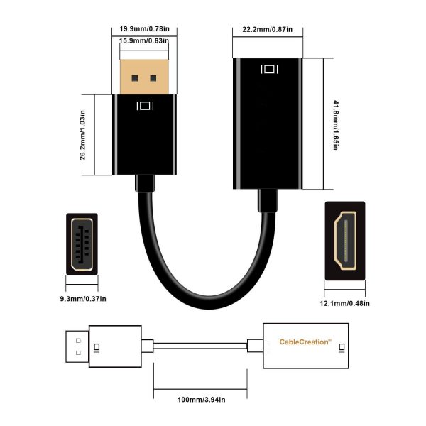 FS12101 adaptateur displayPort vers HDMI femelle