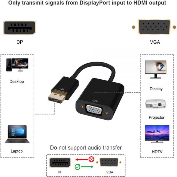 FS12103 Adapter von DisplayPort auf VGA-Buchse