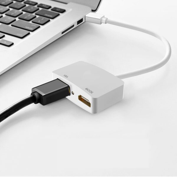 (Thunderbolt 2) Mini DP to HDMI VGA  2 in 1 Adapter Converter 4K 1080P ABS - Image 4