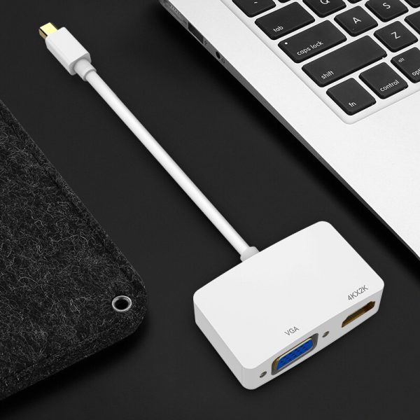 (Thunderbolt 2) Mini DP to HDMI VGA  2 in 1 Adapter Converter 4K 1080P ABS - Image 5