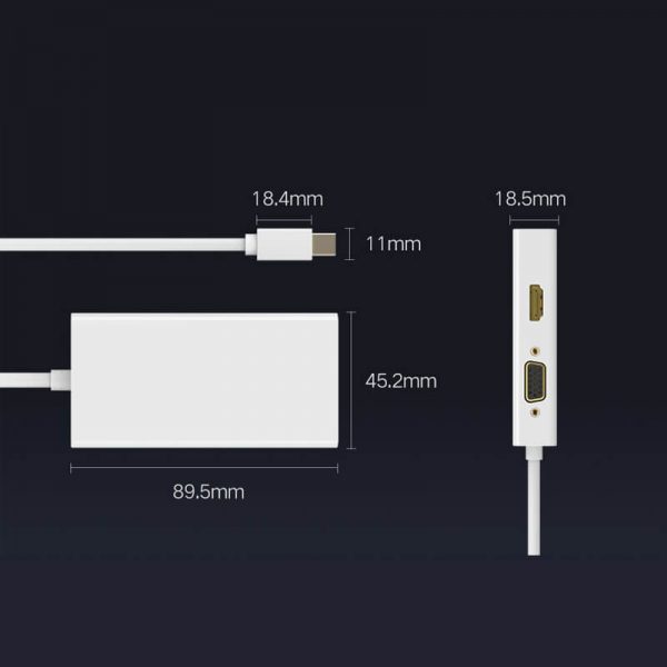 FS12406 Adaptador 3 em 1 de mini displayport para HDMI DVI VGA