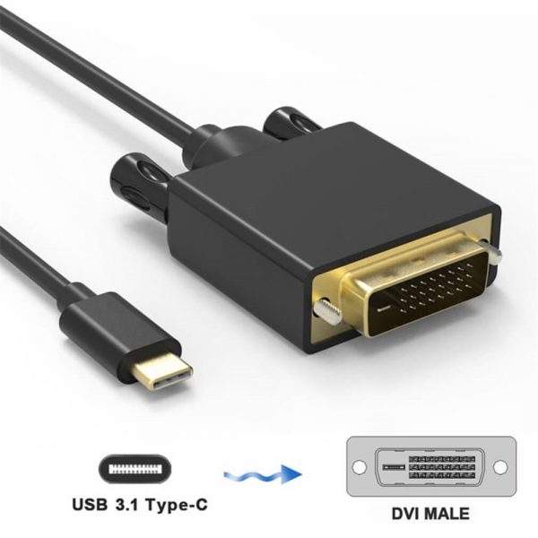 Male to Male Adapter USB C to DVI Cable - Image 6