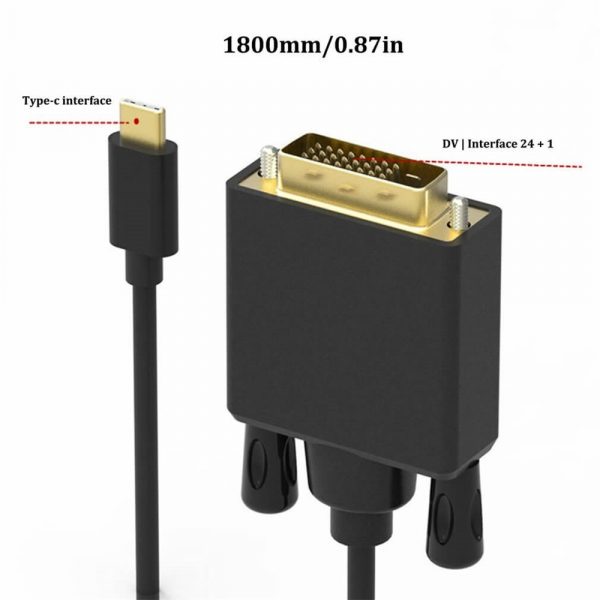 Male to Male Adapter USB C to DVI Cable - Image 8