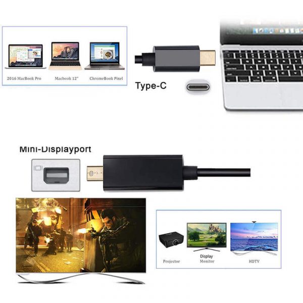 Male to Male Mini DP to USB C Adapter Cable - Image 5