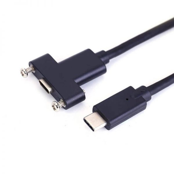 FSP3012 usb c male to female panel mount extension cable