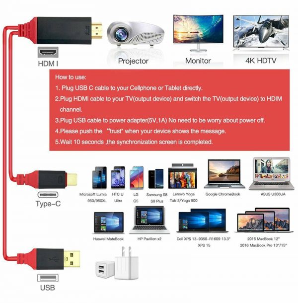 FARSINCE 4K HDMI Cable Phone to TV Type C Adapter Connect - Image 5