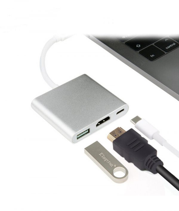 3 in 1 USB 3.1 Type-C USB-C to HDMI PD USB A 3.0 Ports USB C Adapter Hub - Image 3