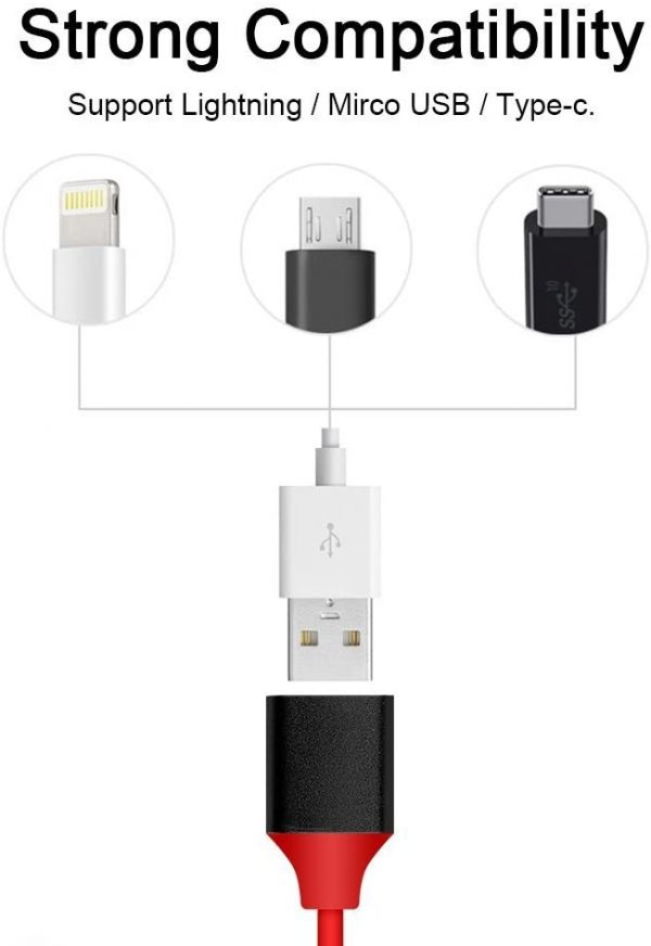 FARSINCE Universal Cables to Connect Phone to TV HDMI Screen Mirroring Cable with Power Supply for Connector iPhone and Android Phone to TV - Image 6