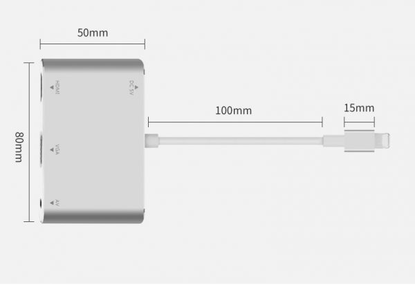 FARSINCE phone to hdtv Converter For Lightning to Phone to HDTV Converter For Lightning to HDMI VGA Jack Audio TV Adapter Cable For IOS Phone X 8 7 7 Plus 6 6SVGA Jack Audio TV Adapter Cable For iso Phone X 8 7 7 Plus 6 6S - Imagen 6