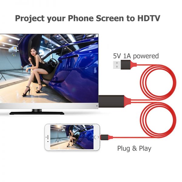 FARSINCE 8 pin IOS phone to HDMI HDTV Screen Mirroring Phone to TV Connect Cable Plug and Play - Image 5