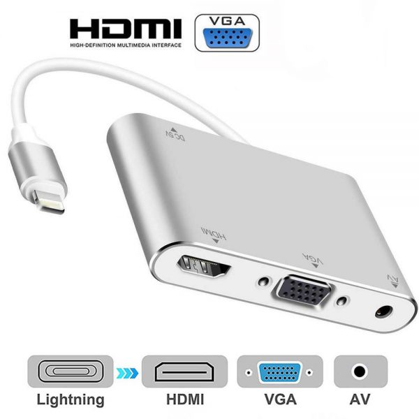 FARSINCE phone to hdtv Converter For Lightning to Phone to HDTV Converter For Lightning to HDMI VGA Jack Audio TV Adapter Cable For IOS Phone X 8 7 7 Plus 6 6SVGA Jack Audio TV Adapter Cable For iso Phone X 8 7 7 Plus 6 6S - Imagen 8