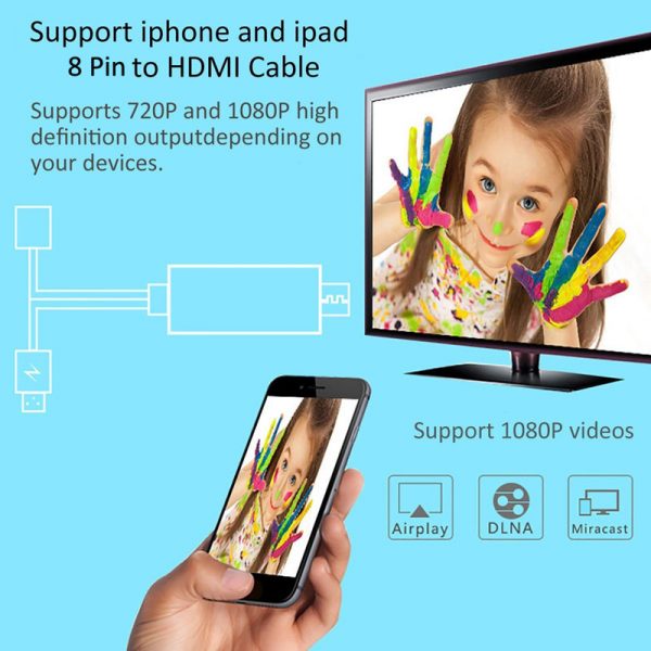 FARSINCE Universal Cables to Connect Phone to TV HDMI Screen Mirroring Cable with Power Supply for Connector iPhone and Android Phone to TV - Image 8