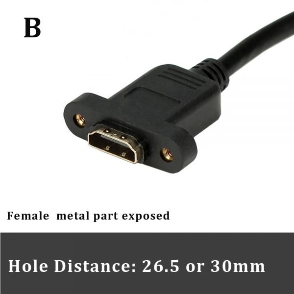 HDMI 4K Male to HDMI Female Extension HDMI Cable Female Socket Metal Exposed - Imagen 4