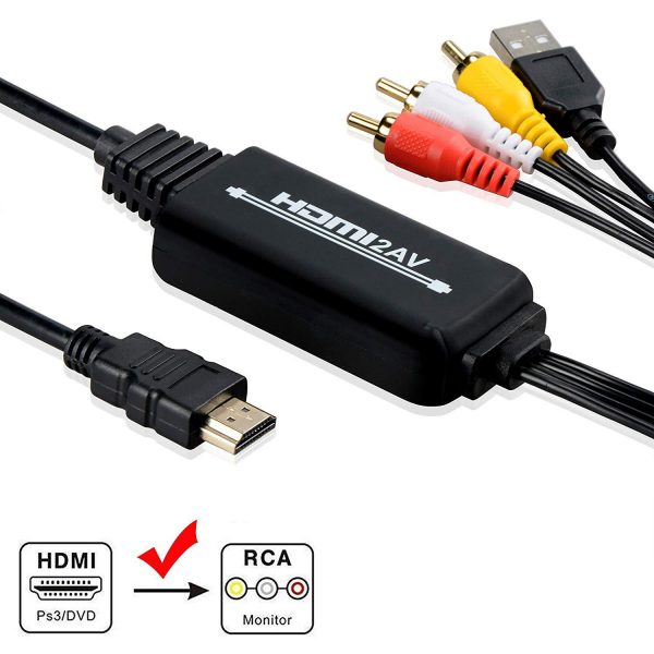 1080P HDMI to 3 RCA Video Audio Converter Cable Adapter 6.5ft/2m – Bild 5