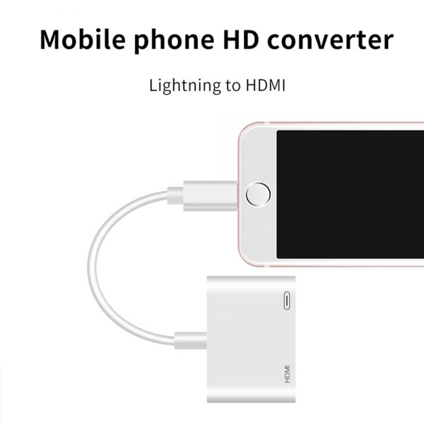 FARSINCE Video Adapter For 8pin Lightning Digital AV To HDMI Adapter for IOS Phone 6 7 8 Pl - Imagen 2