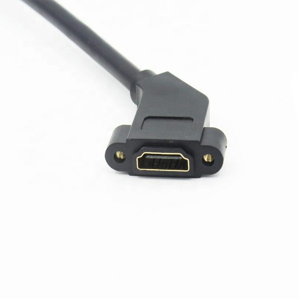 45 Degree Angle HDMI 4K Female to HDMI Female Panel Mount Cable - Imagen 7