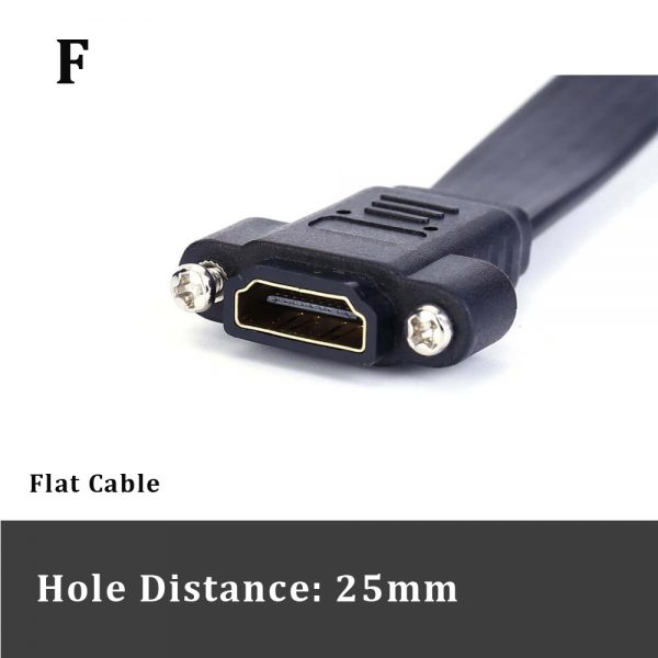 Flat 4K HDMI Cable Female to Female Panel Mount 2.0 Cable - Imagen 5