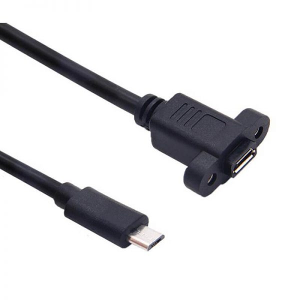 USB 2.0 Micro USB Connector Male to Female Panel Mount Extension Data Cable 0.3m - Image 7