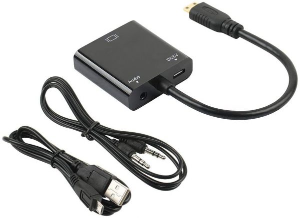 Wholesale Male to Female Mini HDMI to VGA Adapter 15pin Video Display Adapter 1080P - Imagen 3