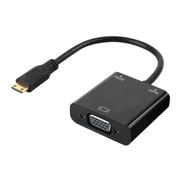 Mayorista Macho a Hembra Mini HDMI a VGA Adaptador 15pin Video Display Adaptador 1080P