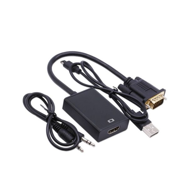 Alta Calidad Adaptador VGA 15pin Macho a HDMI Hembra Convertidor Adaptador