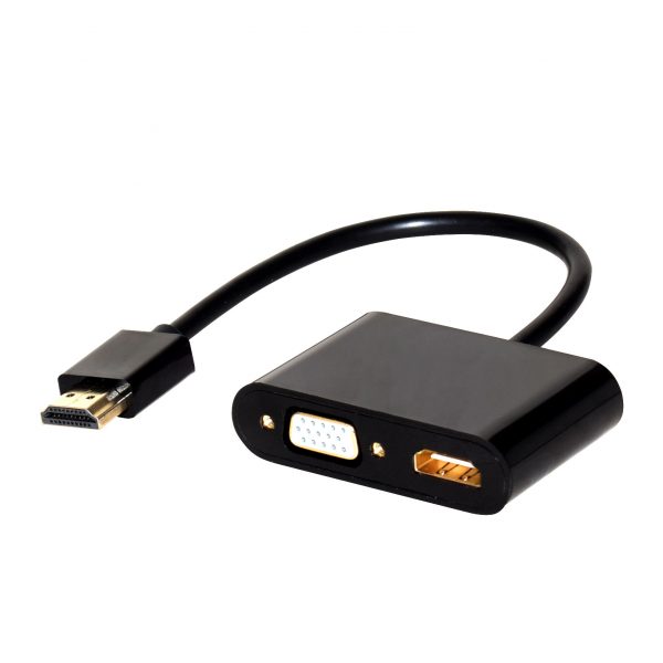 HDMI to HDMI VGA 4k 1080p HDMI 2 in 1 Adapter Cable - Image 4