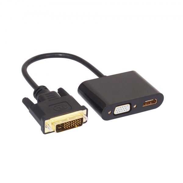 4K 1080p 2 in 1 HDMI VGA DVI Adapter Cable - Image 2