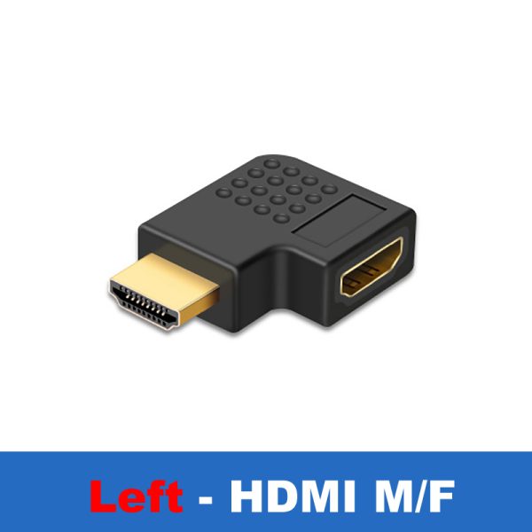 Right Angle HDMI Adapter 19pin Male Connector to Female Connector Extender Adapter Coupler - Imagen 3