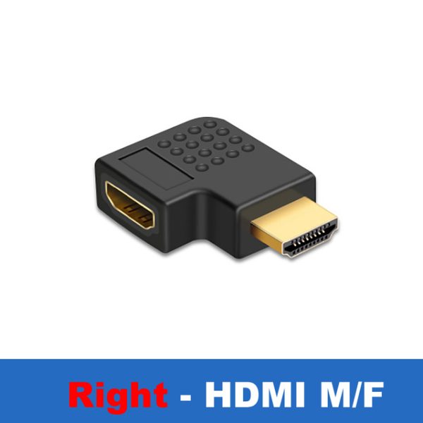 Right Angle HDMI Adapter 19pin Male Connector to Female Connector Extender Adapter Coupler - Imagen 2