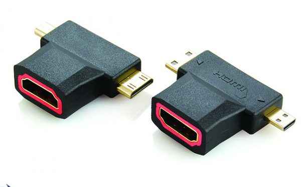 HDMI Female to HDMI Mini Connector to HDMI Micro Connector 3 in 1 HDMI Adapter Coupler - Image 3