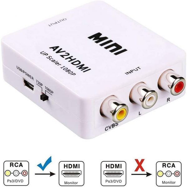 Converter AV Composite 3 RCA to HDMI Adapter Video Audio AV Mini Converter with Best Price - Imagen 5