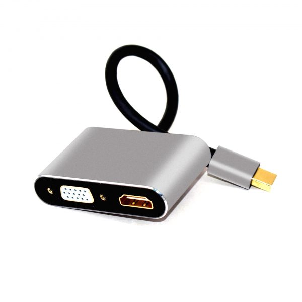 Metal Mini DP to HDMI Adapter DP to HDMI to VGA  2 in 1 Adapter Converter 4K 1080P - Image 7