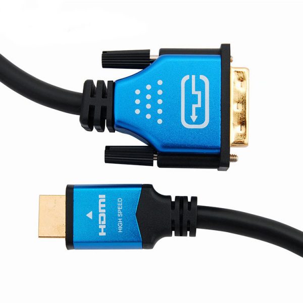 High Quality Metal DVI Male to HDMI Male Bidirectional Converter Adapter Cable - Image 2