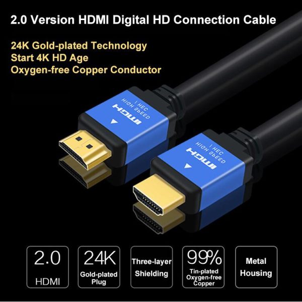 Wholesale 4k Metal HDMI Male to Male 2.0 Nylon Braided Cable Cord - Image 4