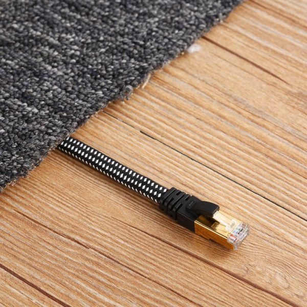 SSTP Cat7 Cat8 Braided Ethernet Cable, Round Flat Patch Cord Cable - Image 8