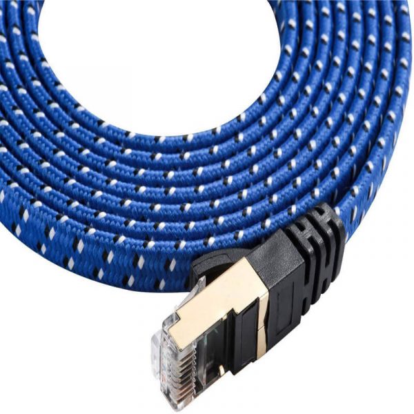 SSTP Cat7 Cat8 Braided Ethernet Cable, Round Flat Patch Cord Cable - Image 5