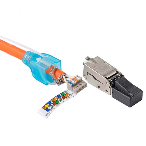 Shielded RJ45 Cat6A/7 Field Termination Plug With Plastic Boot - Imagen 4