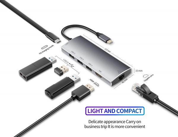 USB 3.0 Gigabit Ethernet Adapter USB C to HDMI – Bild 2