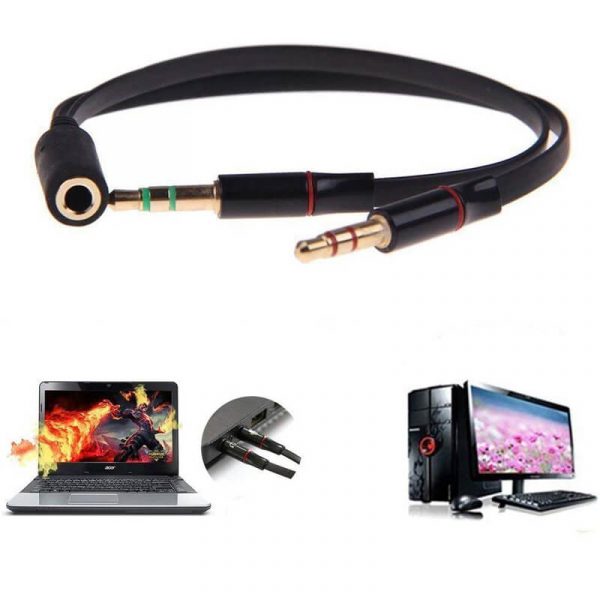 3.5mm Female to 2 Dual 3.5mm Male Headphone Mic Audio Y Splitter Cable - Image 9