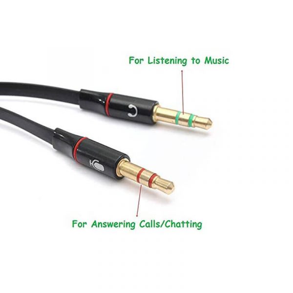 3.5mm Female to 2 Dual 3.5mm Male Headphone Mic Audio Y Splitter Cable - Image 7