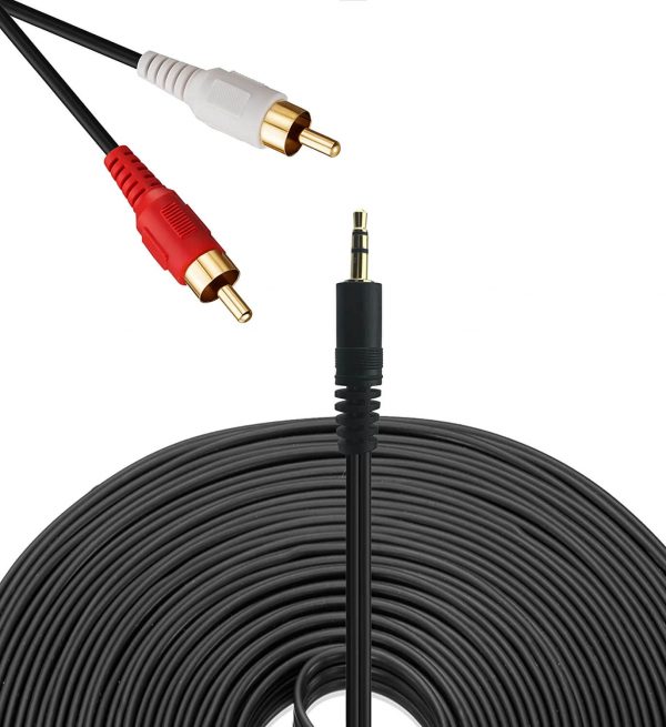 3.5mm Male to 2RCA Male Stereo Audio Coaxial Cable Adapter - Image 6