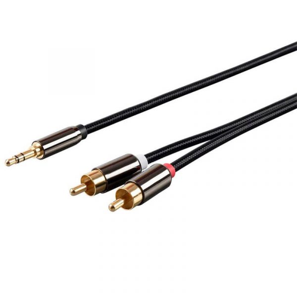 High-quality 3.5mm Male to 2RCA Male Stereo Audio Cable With Metal Housing - Image 2