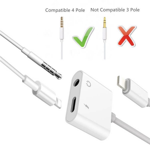 2 In 1 Apple Lightning To 3.5mm Headphone Charger Adapter - Image 2