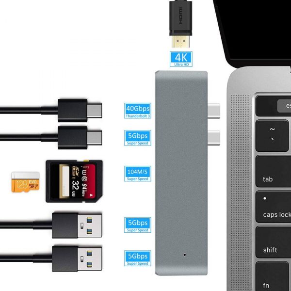 7 in 1 USB C Hub Adapter, USB Type C to HDM Gigabit Ethernet 2USB3.0 SD TF and PD - Image 3