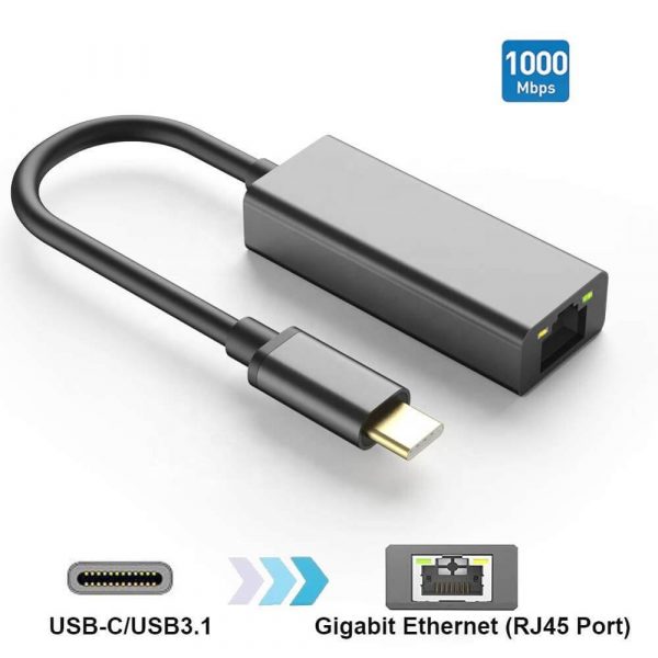 USB-C to RJ45 Gigabit Ethernet Network Adapter - Image 2