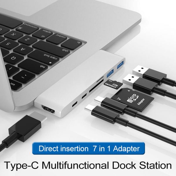 7 in 1 USB C Hub Adapter, USB Type C to HDM Gigabit Ethernet 2USB3.0 SD TF and PD - Image 6