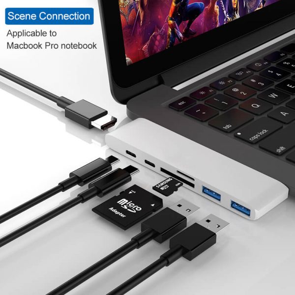 7 in 1 USB C Hub Adapter, USB Type C to HDM Gigabit Ethernet 2USB3.0 SD TF and PD - Image 7