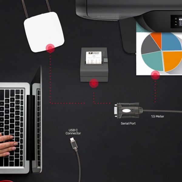 USB C Serial Adapter Cable, RS232 Serial DB9 - Image 5